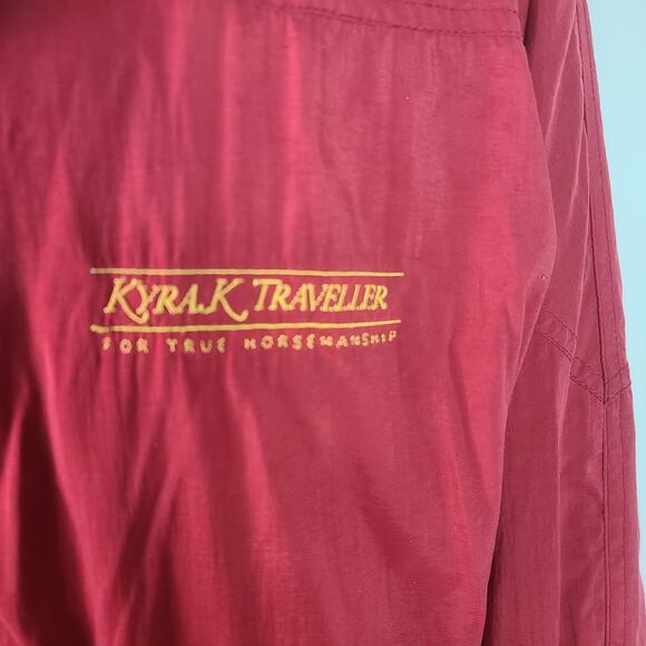 Kyra K Red Yellow Equestrian Horse Sugar Pouch Jacket Coat Windbreaker Vintage S - Picture 10 of 10